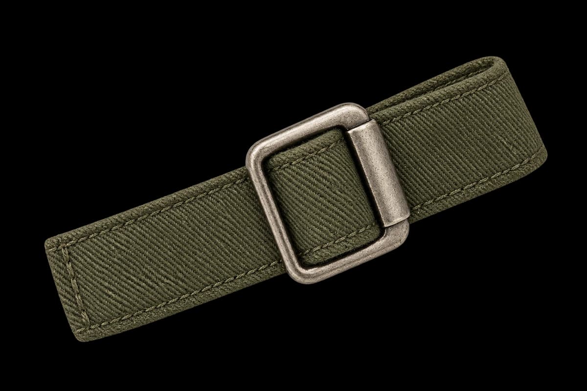 Metal slider and fabric adjustment strap