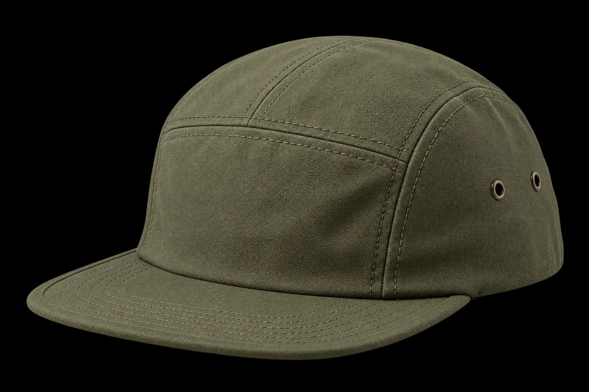 Canvas five-panel camp cap