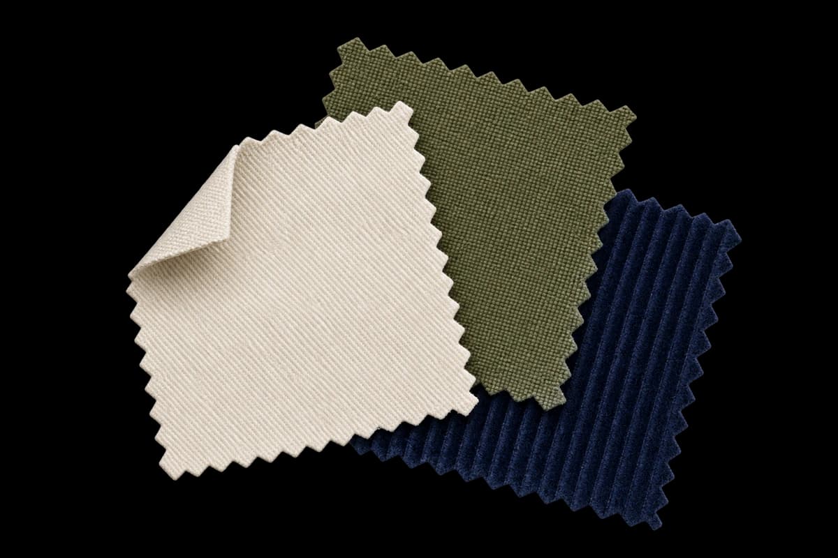 Individual twill, canvas and corduroy swatches