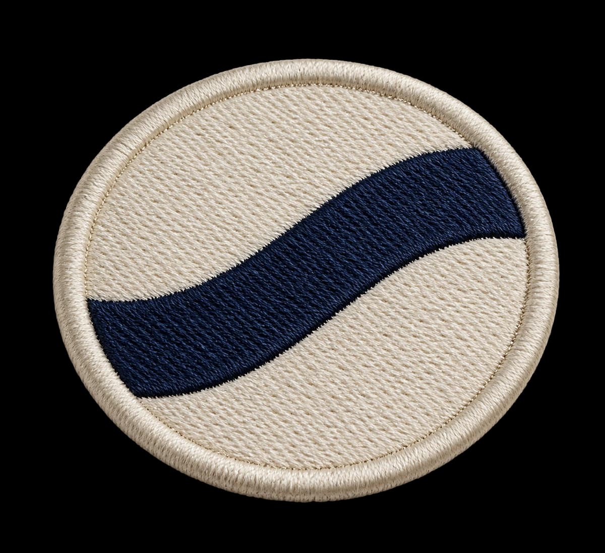 Separate embroidered patch with raised thread